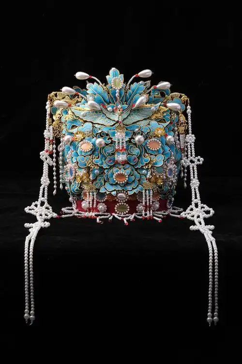 凤冠听月小筑霜翎阁绣花仿点翠正凤明制汉新娘项链