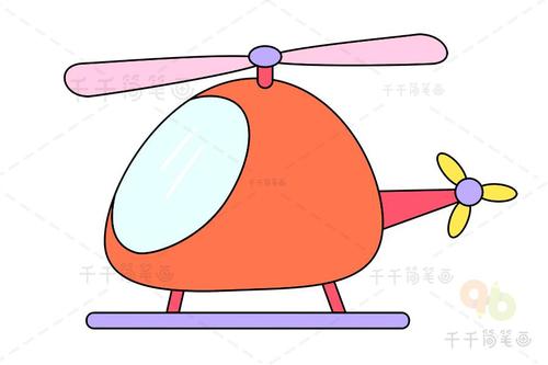 直升飞机简笔画图解