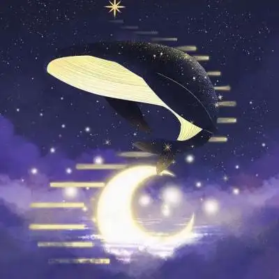 鲸鱼头像卡通唯美 孤独伤感鲸鱼图片