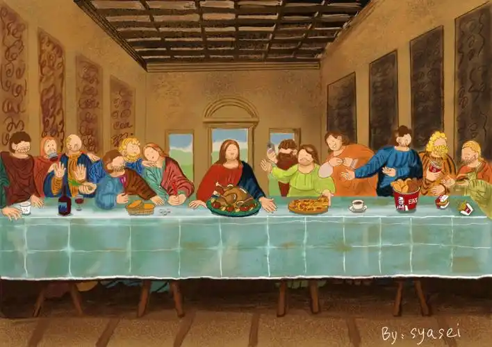 最后の晚餐恶搞插画