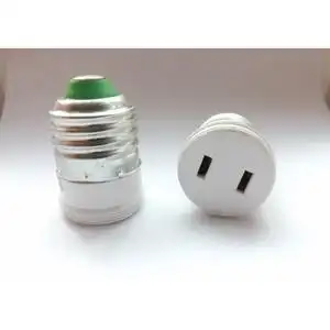 *变成转二插座美规宿舍螺口插座孔插头灯头插座变插头扁插e27相转