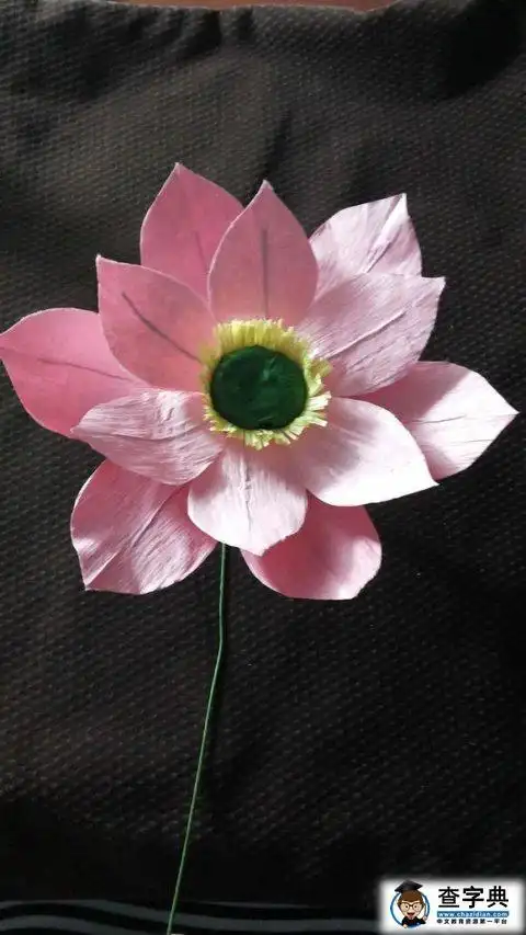 盆景纸藤荷花盆景折纸图解-编织乐论坛纸藤和皱纹纸制作的荷花的方法