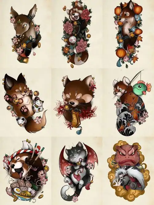 newschool动物纹身手稿
