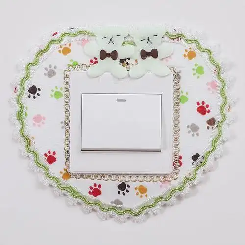 开关贴墙贴开关套保护罩开关装饰贴布艺创意插座套插板贴粉色熊