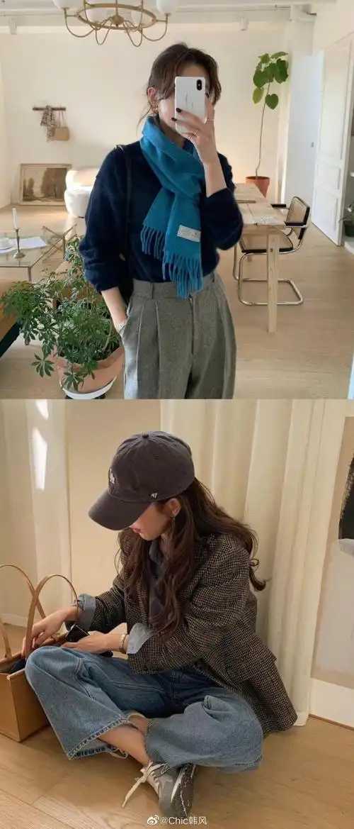 韩系穿搭中的简约柔和纯色系08 温柔舒适的秋冬日常通勤穿搭……|韩