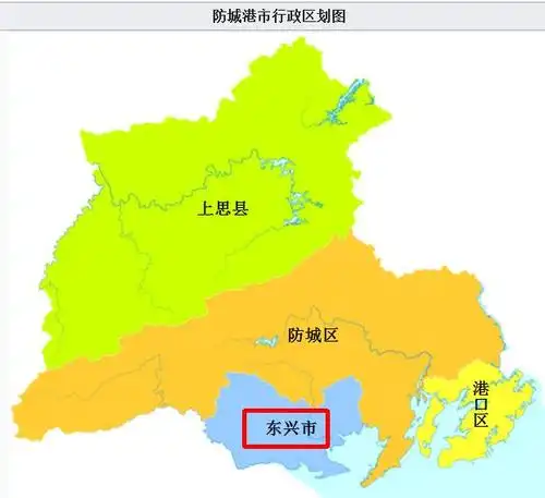 中国广西防城港市的行政区划