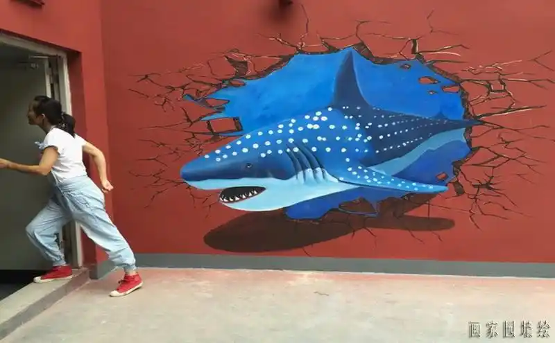 万象商业街墙面3d立体画作品