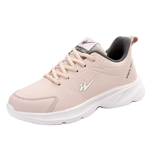 2023秋冬新款双星女鞋运动鞋防水皮面鞋子女子妈妈轻便软底休闲鞋