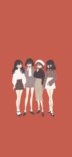 女生壁纸 闺蜜壁纸 插画壁纸 简约壁纸