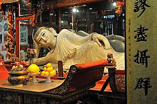 卧佛,玉佛寺,上海,中国,亚洲
