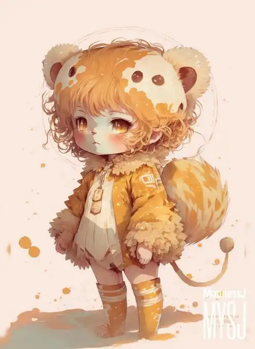 ai插画78狮子宝宝狮子座78