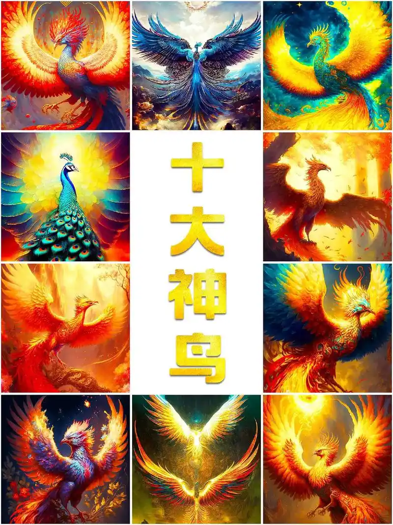 中国神话十大神鸟合集.#壁纸 #头像 #凤凰 #朱雀 #山海 - 抖音