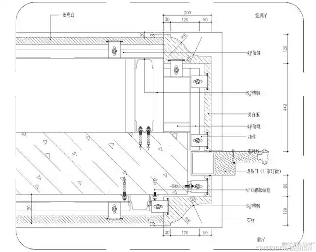 请教大理石门套做法,望大侠们赐教_石材与门套交接节点图14-model.jpg