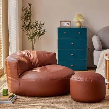 ins现代单人沙发家用小户型客厅卧室榻榻米epp懒人沙发阳台 褐色02-9