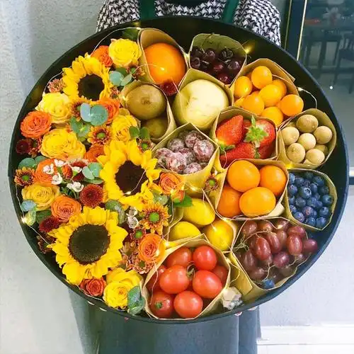 七夕恋水果花束旺仔成品入冬四件套礼盒全国鲜花速递同城生日果篮配送