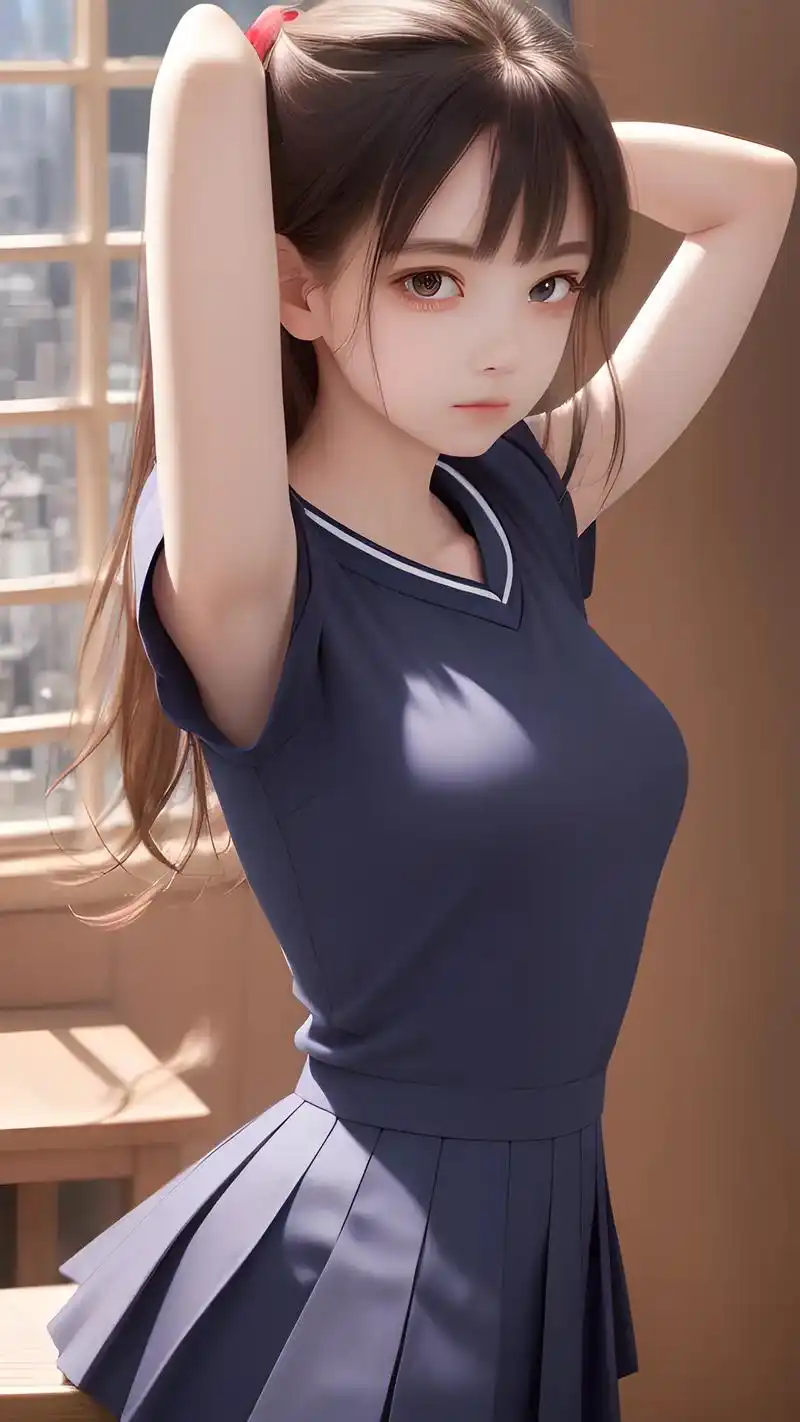 下课后的jk少女."唔,好累呀～～"#壁纸 #jk制服 #学 - 抖音