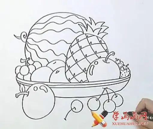 儿童学画画视频教程第1-2集《手帕及水果拼盘的画法》