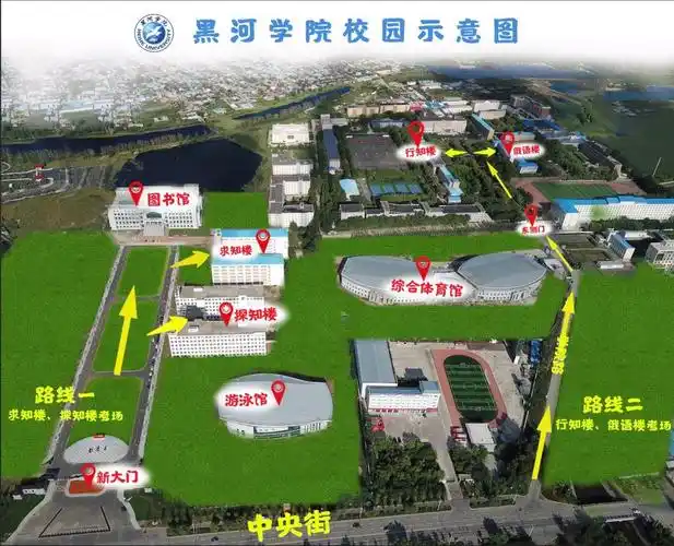 黑河学院报考点2022年硕士研究生考试入校路线图