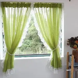 阳台半截窗帘布飘窗遮挡帘飘窗帘子免安装美式田园风短帘厨房半帘