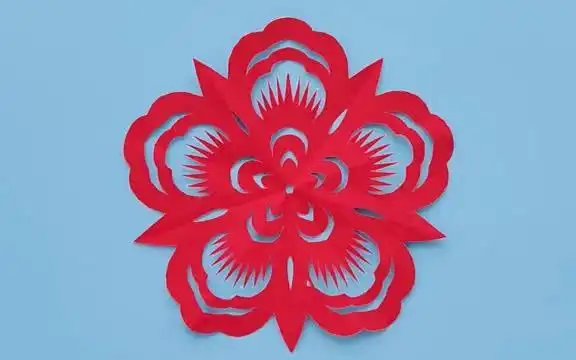 五瓣花剪纸技法,找到方法,一学就会