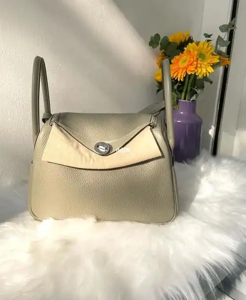 爱马仕lindy26鼠尾草绿tc皮银扣阳光下