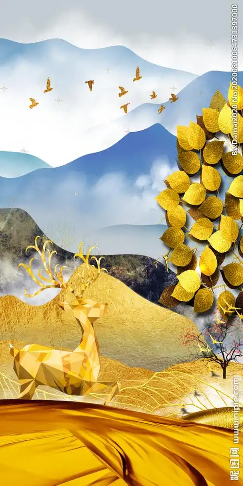 金鹿新高档山水画