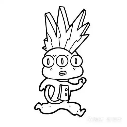 卡通三眼外星摇滚插画-正版商用图片0gjydd-摄图新视界