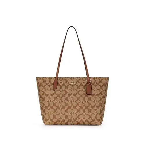 香港直邮coach蔻驰女包女士标准版棕色纹印印花通用款女包