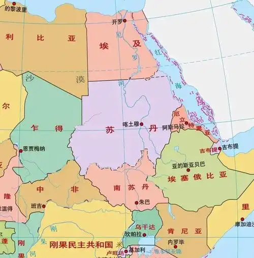 地理位置:位于非洲的东北部,红海沿岸,撒哈拉沙漠东端名称:苏丹共和国