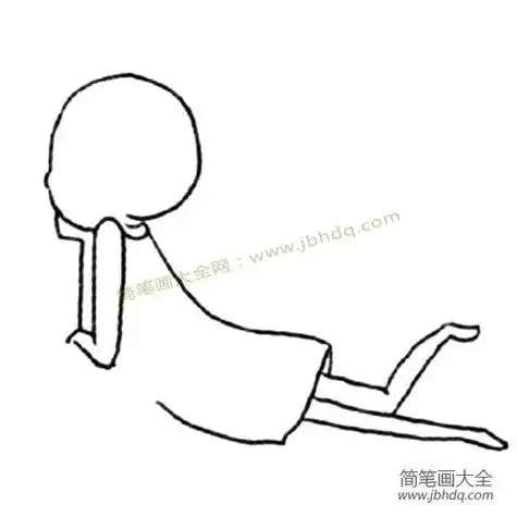 侧躺着的人的简笔画