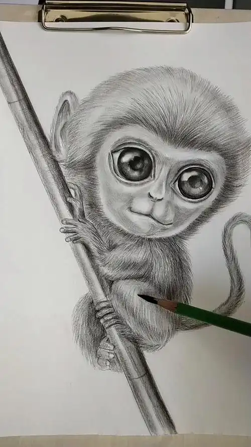 民间艺术#手绘:画个小猴子