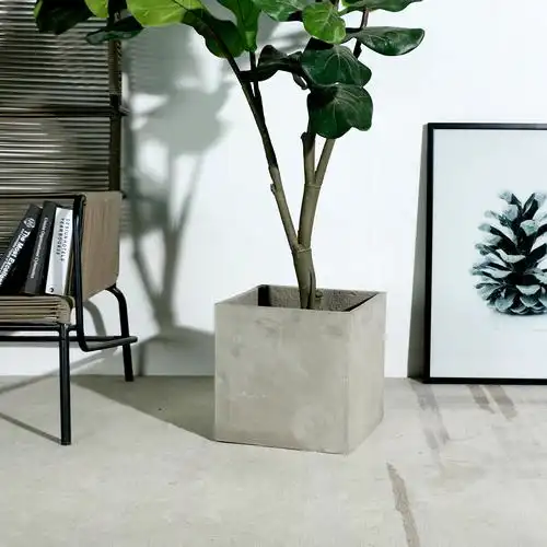 北欧水泥花盆特大号美泥工业室外灰色正方形商场花盆