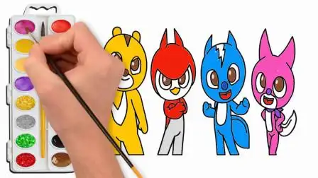 迷你特工队画画:迷你特工队的简笔画,还可以学习英语哦!