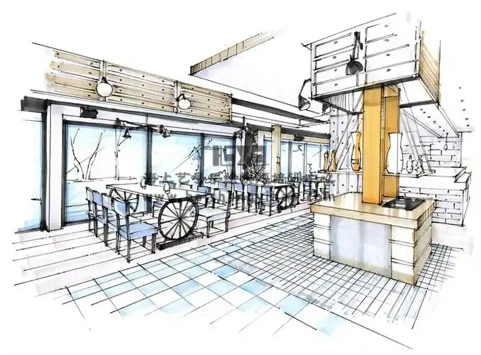 快餐厅手绘表现技法 - 手绘学习与赏析 - 海上艺号