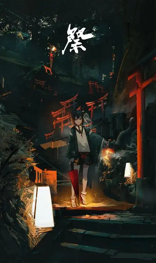 日式和风的鸟居pixiv插画图片