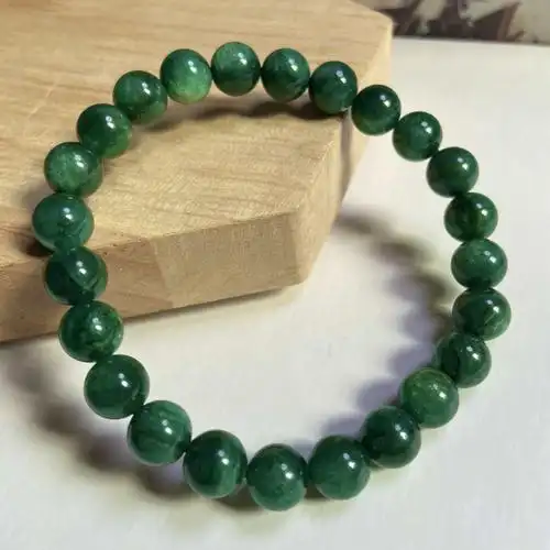 天然绿云母手链单圈个性锂云母手串圆珠饰品配饰情侣礼物直播批发