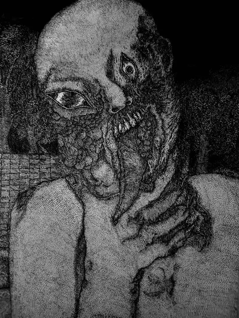 画画 #恐怖#怪物#手绘 #画画96 自画像 - 抖音