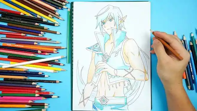 临摹精灵梦叶罗丽,水王子彩铅画-教育视频-搜狐视频