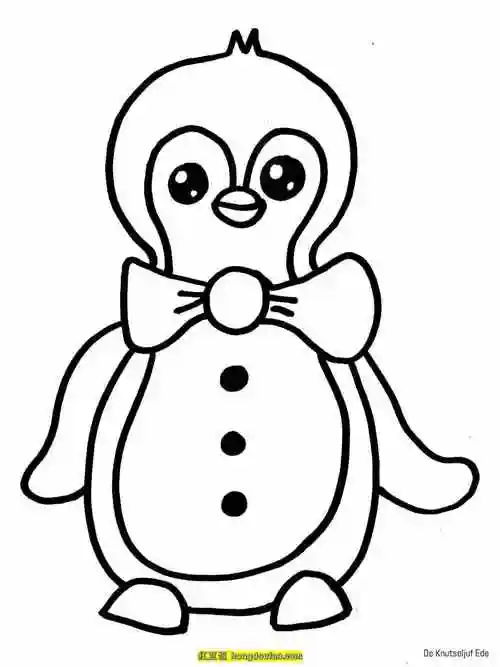 12张穿着胖乎乎的可爱小企鹅儿童简笔画