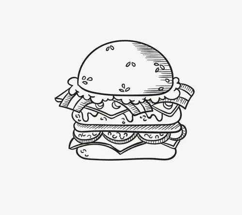 汉堡简笔画汉堡怎么画简笔画图解食物简笔画图片 汉堡包可爱的汉堡包