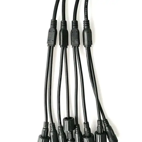 防水接头线厂家2芯y型防水连接器led圆形y型防水线一拖二插头