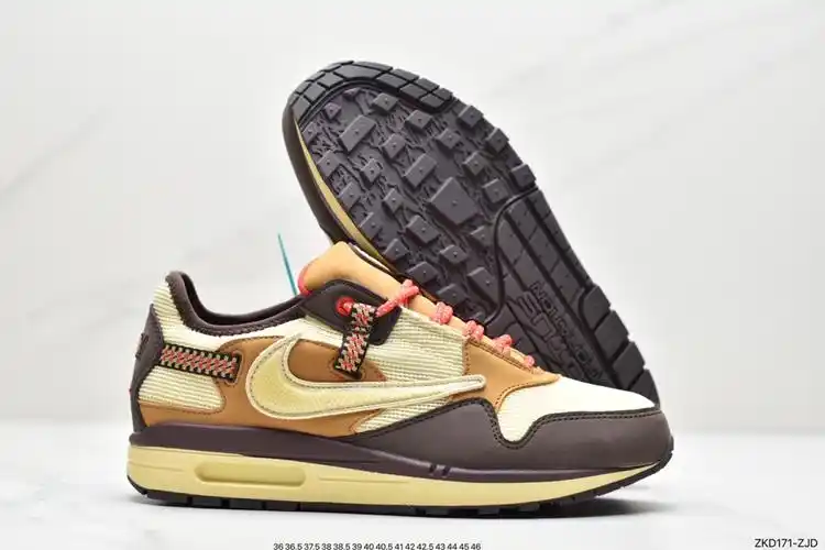 耐克travis scott x nike air max 1 cactus jack低帮复古百搭休闲