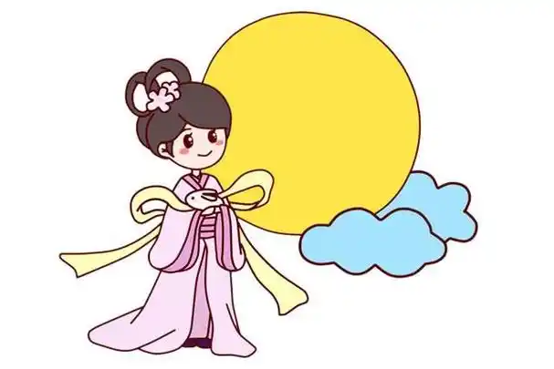 中秋节嫦娥简笔画动漫