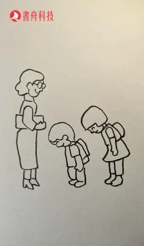 简笔画幼儿园早上问好