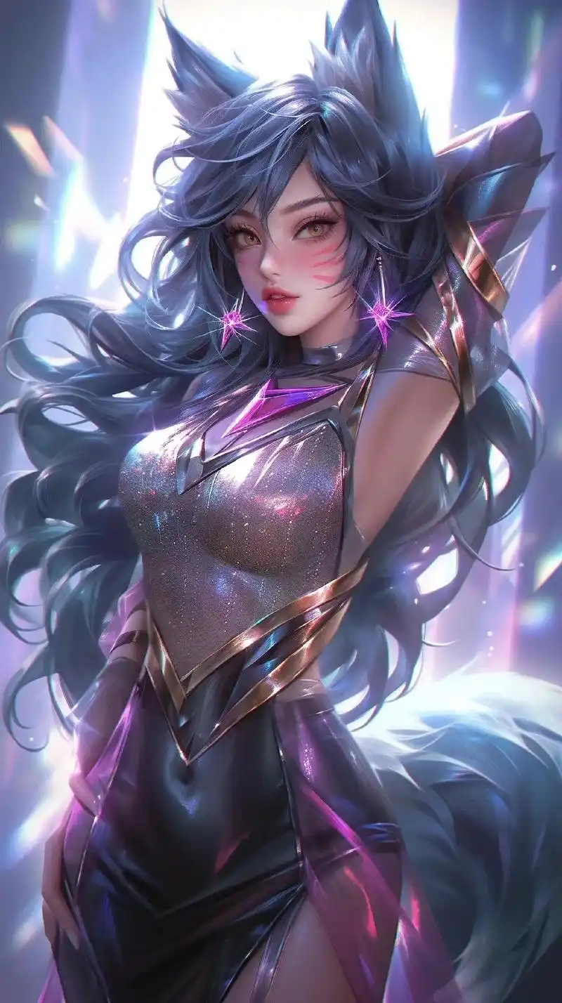 粉丝一直让我出kda阿狸.紫色系的kda阿狸哦 #ai绘画  - 抖音