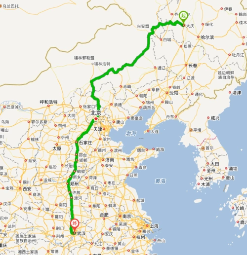 从油田到武汉走国道大概多少公里?