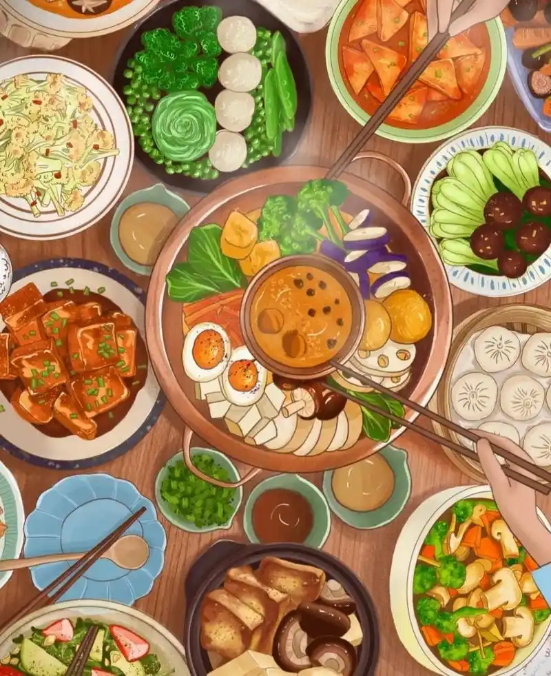 手绘 #绘画 #火锅 #美食 疫情后的第一顿大美食,没想到 - 抖音