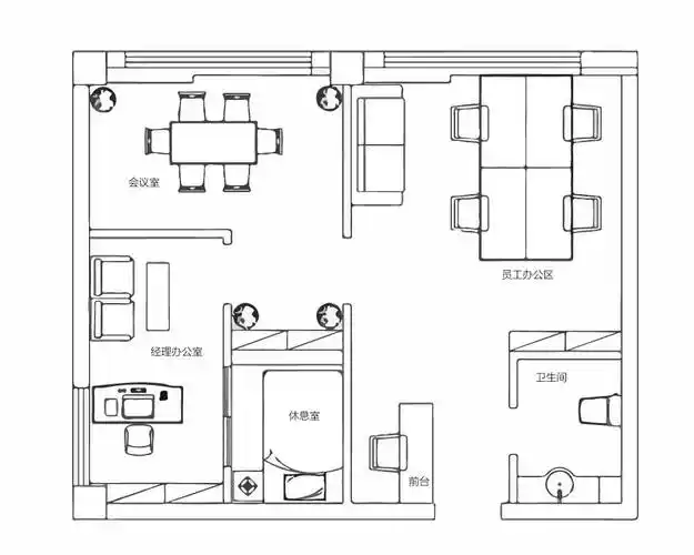 小办公室布局平面图