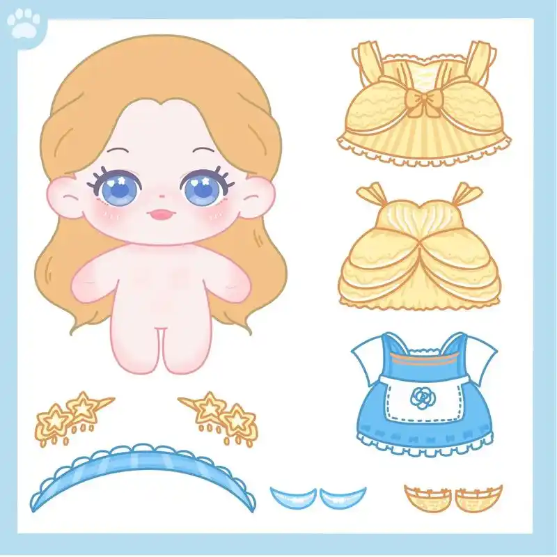 棉花娃娃 #卡通 #换装贴纸 #迪士尼公主 #棉花娃娃衣服 - 抖音