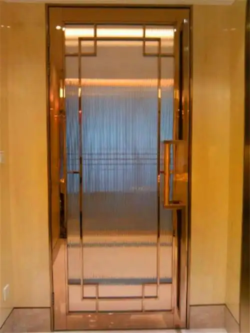 玫瑰金不锈钢玻璃推拉门厨房不锈钢玻璃移动门